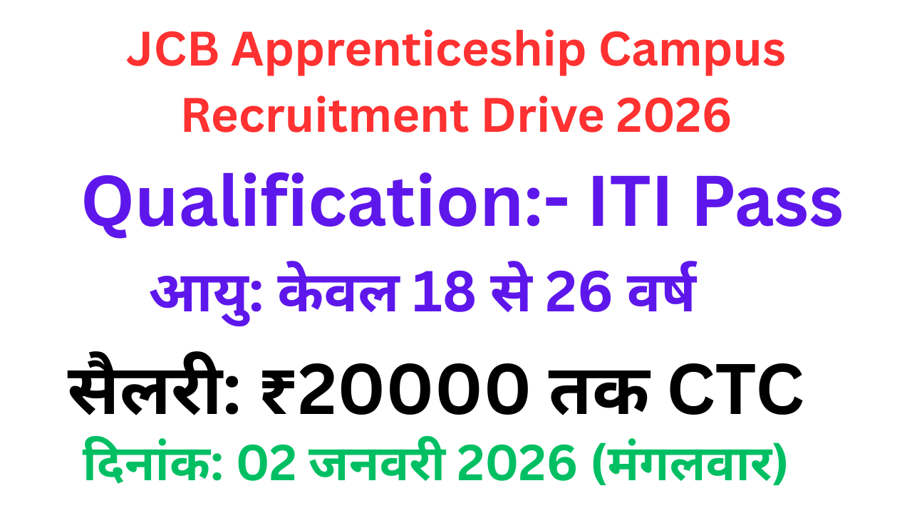 JCB Apprenticeship Campus Recruitment Drive 2026JCB Apprenticeship Campus Recruitment Drive 2026